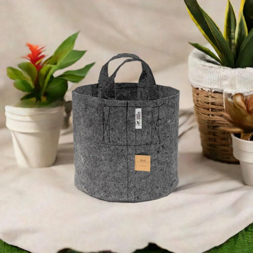 Root Pouch grey fabric pot